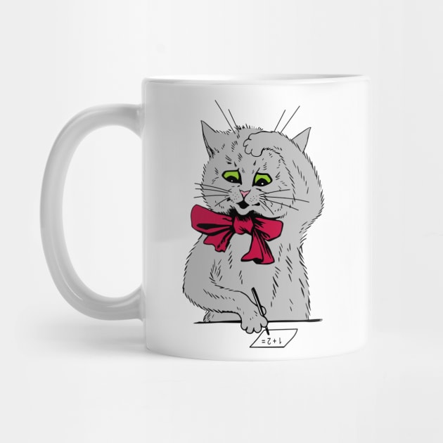 Math Cat Right Handed by KarwilbeDesigns